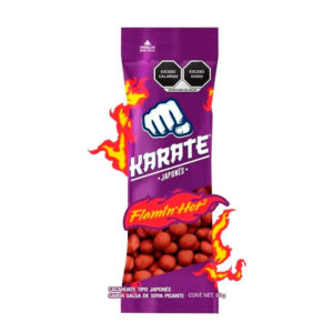 Cacahuate Karate Flamin' Hot japonés sabor salsa de soya picante 80 g